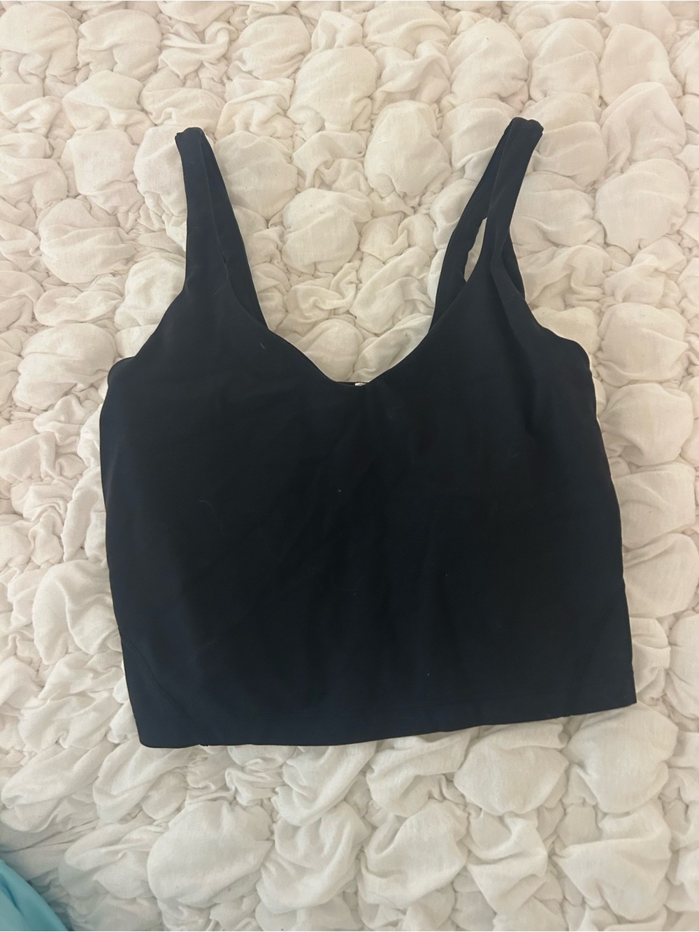 lululemon athletica Black Cropped Scoop Neck Tank